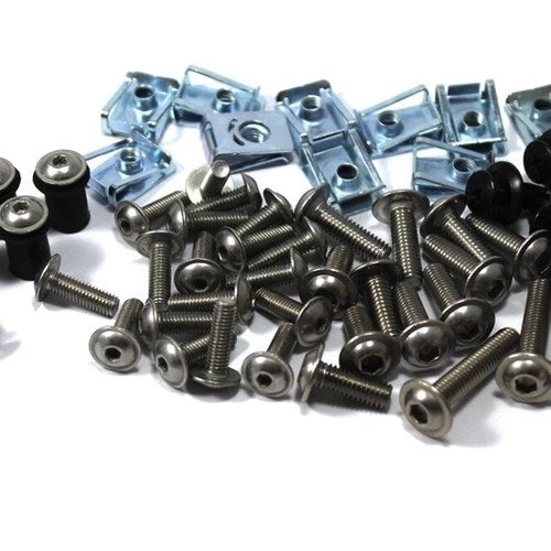 BMW S1000RR 2012-2014 Stainless Fairing Screen Bolt Kit Allen Flange & Clips