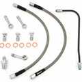 Stainless Steel Brake Line Kit w/Brake Pipe - Clear - Honda CB350 CB360 CB400F