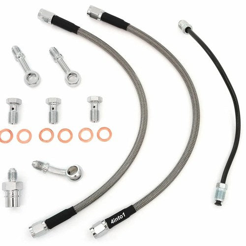 Stainless Steel Brake Line Kit w/Brake Pipe - Clear - Honda CB450K CB750K