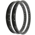 Rising Sun Black Aluminum Rim Set - Honda C102 CA102 Super Cub 50 - 1960 - 1969