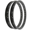 Rising Sun Black Aluminum Rim Set - Honda C105T CA105T Trail 55 - 1962 - 1965