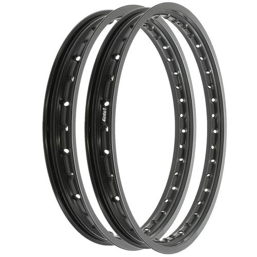 Rising Sun Black Aluminum Rim Set - Honda C70 Passport - 1980 - 1983