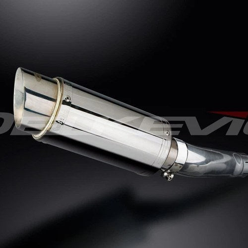 Delkevic 8" Stainless Steel Round Muffler - Suzuki GSX-R600 - 2008-2010 Exhaust