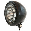 7" Bottom Mount Motorcycle H4 Halogen Headlight w/ Grill - Black - Clear