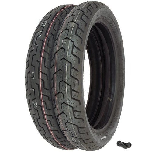 Dunlop D404 Tire Set - Honda VF500C VT500C - Tires and Valves