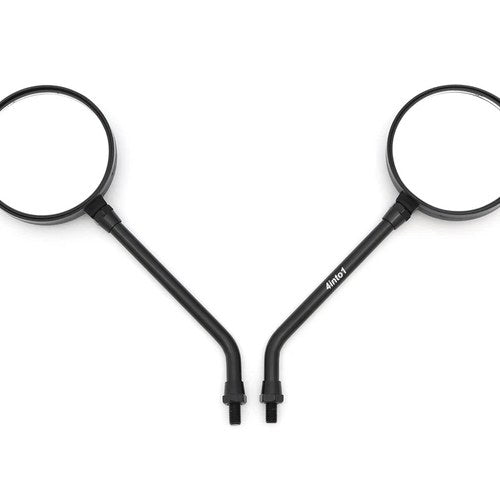 Set of 2 Universal Black Round Motorcycle Mirrors - 10MM Honda Kawasaki Suzuki
