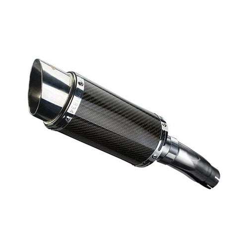 Delkevic 8" Carbon Round Muffler - Kawasaki Ninja 400 Z400 - 18-21 Exhaust