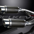 Delkevic 8" Carbon Fiber Round Mufflers - Triumph Trophy 1200 - 95-03 Exhaust