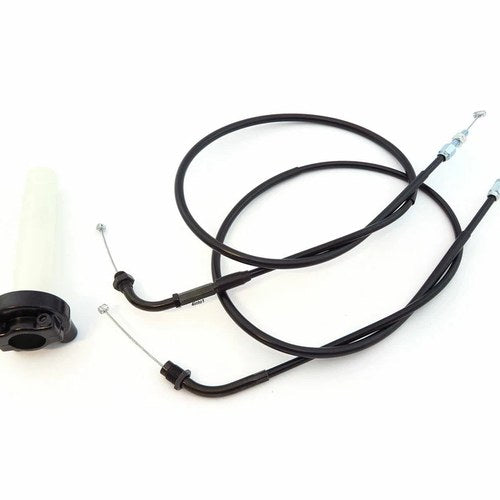 Throttle Cable Set Black Housing - Honda CB350F CB400F CB500 CB550 CB750 Cables