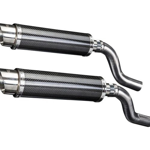 Delkevic 14" Carbon Slip-On Round Mufflers - Kawasaki Ninja 1000 - 11-20 Exhaust