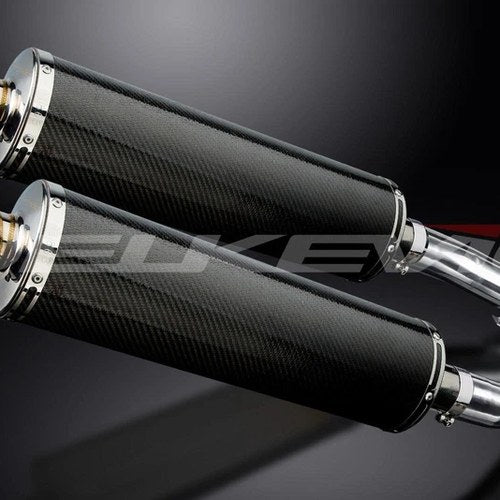 Delkevic 18" Carbon Fiber Oval Mufflers - Kawasaki Z1000 - 2010-2016 Exhaust