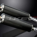 Delkevic 18" Carbon Fiber Oval Mufflers - Kawasaki Z1000 - 2010-2016 Exhaust
