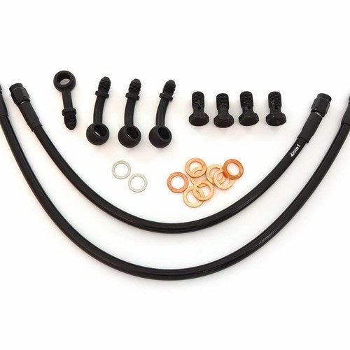 Short Stainless Steel Brake Line Kit Black Clubman Drag CB360/CB450/500/550/750