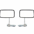 Chrome Classic Cafe Bar End Motorcycle Mirror Set - Rectangular 3 1/4" x 5 3/4"