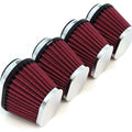 Set of 4 Chrome Performance Oval Pod Filters - 39mm - Honda CB750 Kawasaki Kz400