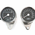 Kmh Mini Speedometer 1400:60 & Tachometer 1:4 - Chrome & Black