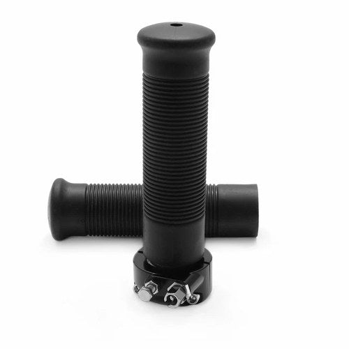 Single Cable Pull Throttle Assembly 1" Black - Jackhammer Grips - Harley Chopper