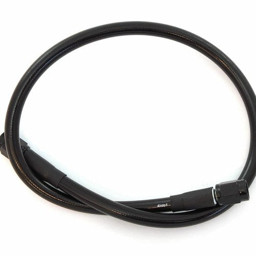 AN3 Black Stainless Steel Braided Brake Line - Zinc Plated Ends - 17"