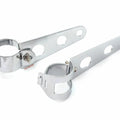 Universal Chrome Cafe Racer Motorcycle Headlight Brackets - 30mm - 38mm