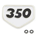 Side Cover Emblem White - 87128-310-000A - Honda CB350 CL350 SL350 1969-1970