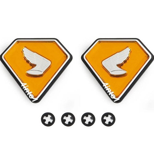 Side Cover Emblems - Left & Right - Orange Honda Wing - Honda CB750K 1971-1976