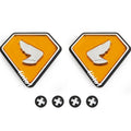 Side Cover Emblems - Left & Right - Orange Honda Wing - Honda CB750K 1971-1976