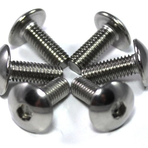 6x Stainless Steel Motorcycle Fairing Bolts m6 x 16mm Pan Button Allen Key Bolt