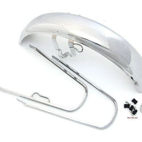 Reproduction Front Fender - Chrome - 61100-377-000 - Honda CB350 CB400F
