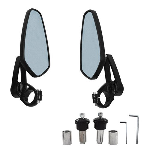 Motorcycle 7/8" Handle Bar End Rearview Side Mirrors For Yamaha Honda Universal