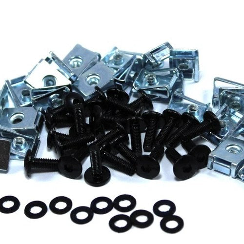 25x m5 Black Aluminium Fairing Bolts & Spire Clips Yamaha Honda Ducati Suzuki