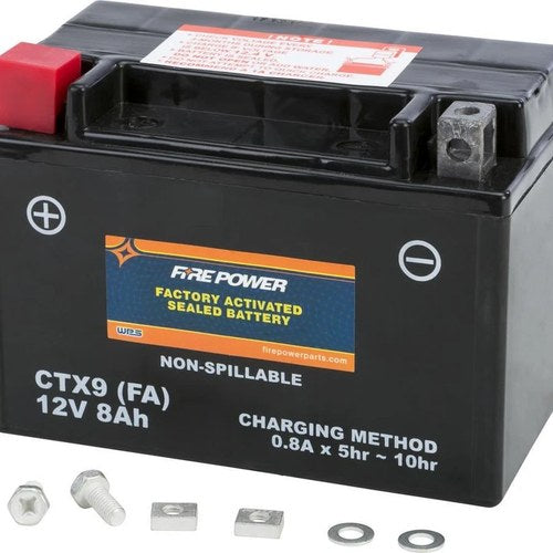 Fire Power Sealed Factory Activated Agm 12V Battery CTX9 Maintenance Free