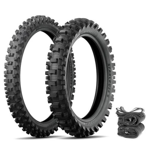 Michelin Starcross 6 Medium Soft Tires Tubes Rim Strips Moto Honda CRF250R 04-18