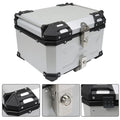 55L Silver Motorcycle Luggage Waterproof Tail Box Scooter Trunk Storage Top Case