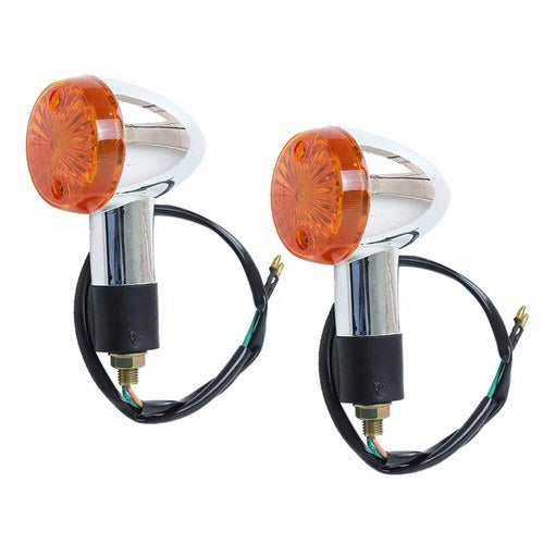 2x Motorcycle Turn Signal Blinker Indicator Light for Honda Suzuki Yamaha Chrome
