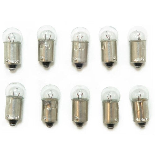 10 Pack - 6V 3W Instrument Light Bulbs BA9S Mini Base 6 Volt Honda