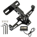 Black Universal Fender Eliminator Tail Tidy License Plate Holder LED Light