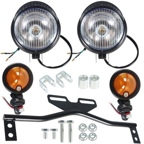 Black Passing Driving Spot Fog Lamp Turn Signal Light For Motorcycle