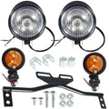 Black Passing Driving Spot Fog Lamp Turn Signal Light For Motorcycle
