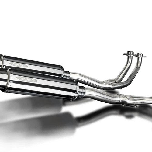 Delkevic Full 4-2 System 14" Stainless Round Exhaust Honda GL1000 Goldwing 75-79