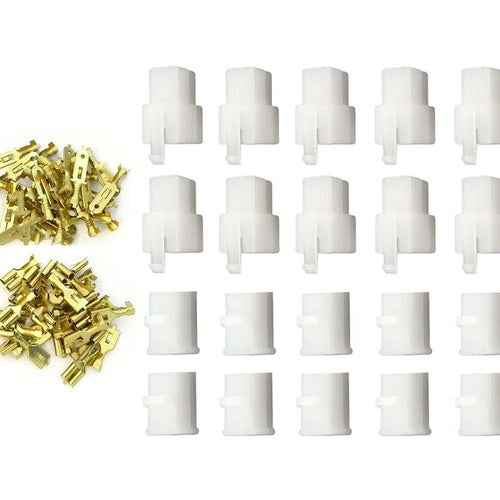 Set of 10 - Motorcycle Wiring Locking Connector Kits 6.3mm - 1/4" Series - 3 Pin