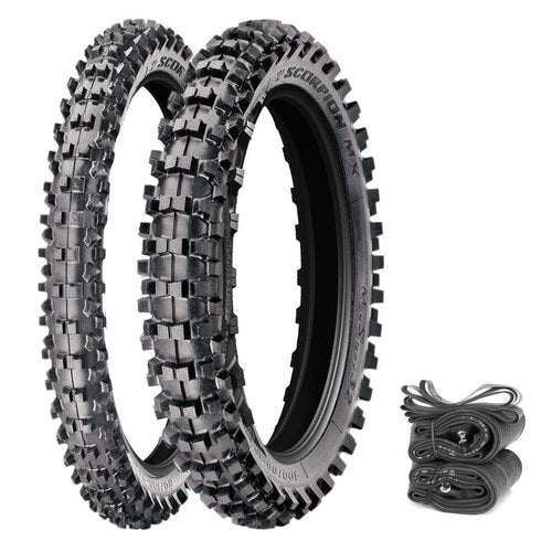 Pirelli Scorpion Mx32 Mid Soft Tires Tubes & Rim Strips Moto Honda CRF250R 04-18