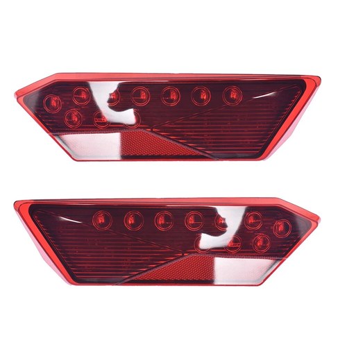 2Pcs Red LED Tail Lights For 2014-2018 Polaris Rzr 1000 XP Turbo - Tinted Smoke
