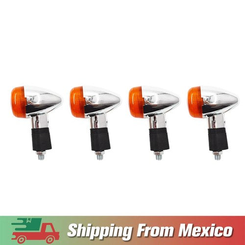 For Honda Suzuki Yamaha 4xChrome Motorcycle Turn Signal Blinker Indicator Light