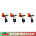 For Honda Suzuki Yamaha 4xChrome Motorcycle Turn Signal Blinker Indicator Light
