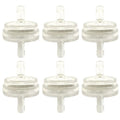 6 Pack Clear Fuel Filters - Disc - 1/8" - 3/16" In Line ATV Motorcycle