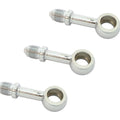 3 Pack Straight Chrome Banjo Brake Line Fittings Size #3 Fits 10mm or 3/8" bolt