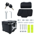 Black 45L Aluminum Motorcycle Top Case Tail Box with Backrest and Mounting Plate