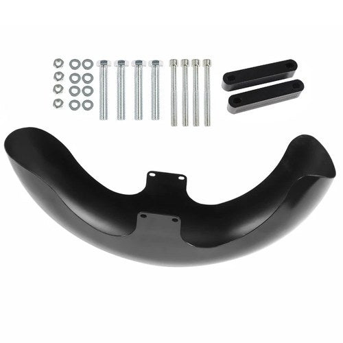 For Touring Road King Glide 23" Wheel Wrap Front Fender ABS Plastic Vivid Black