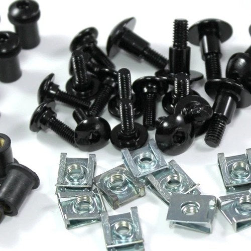 Yamaha Fzr 1000 Exup 1989-1990 Black Auminium Fairing & Screen Bolt Kit FZR1000