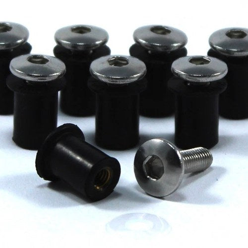Yamaha Wind Screen Windshield Bolts Stainless Steel + Quality Rubber Well Nut x8
